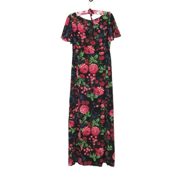 Club Monaco Dresses & Skirts - Club Monaco Women's Sz 4 Maxi Floral Dress Cold Shoulder Front Slit 100% Silk